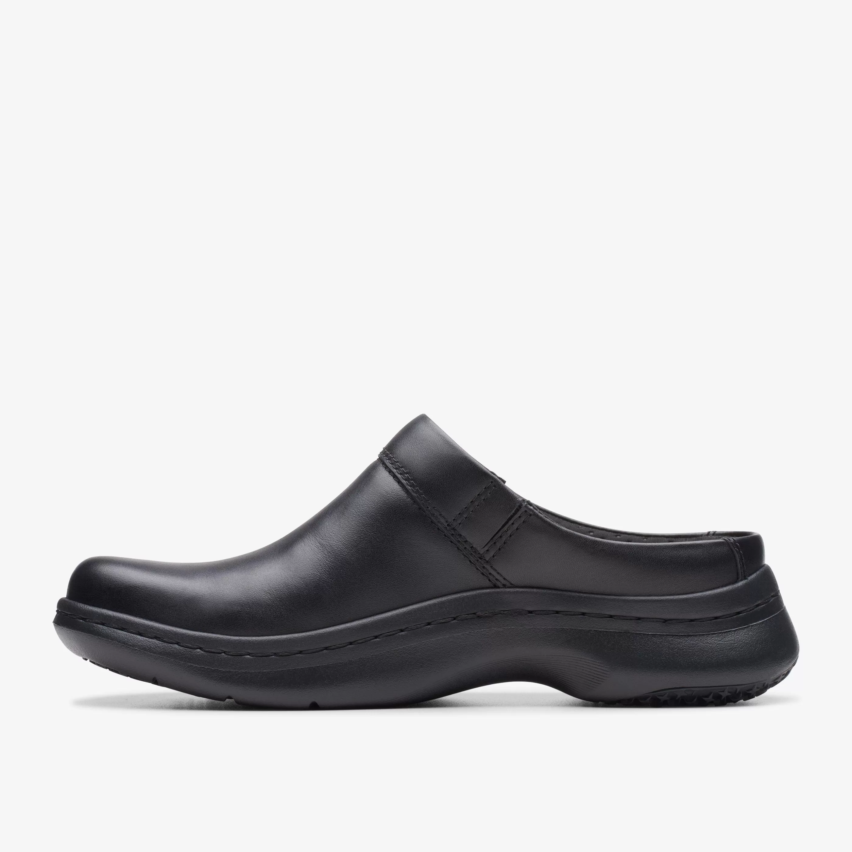 New Pro Clog Black Leather Women Slip-Ons | Clogs & Mules