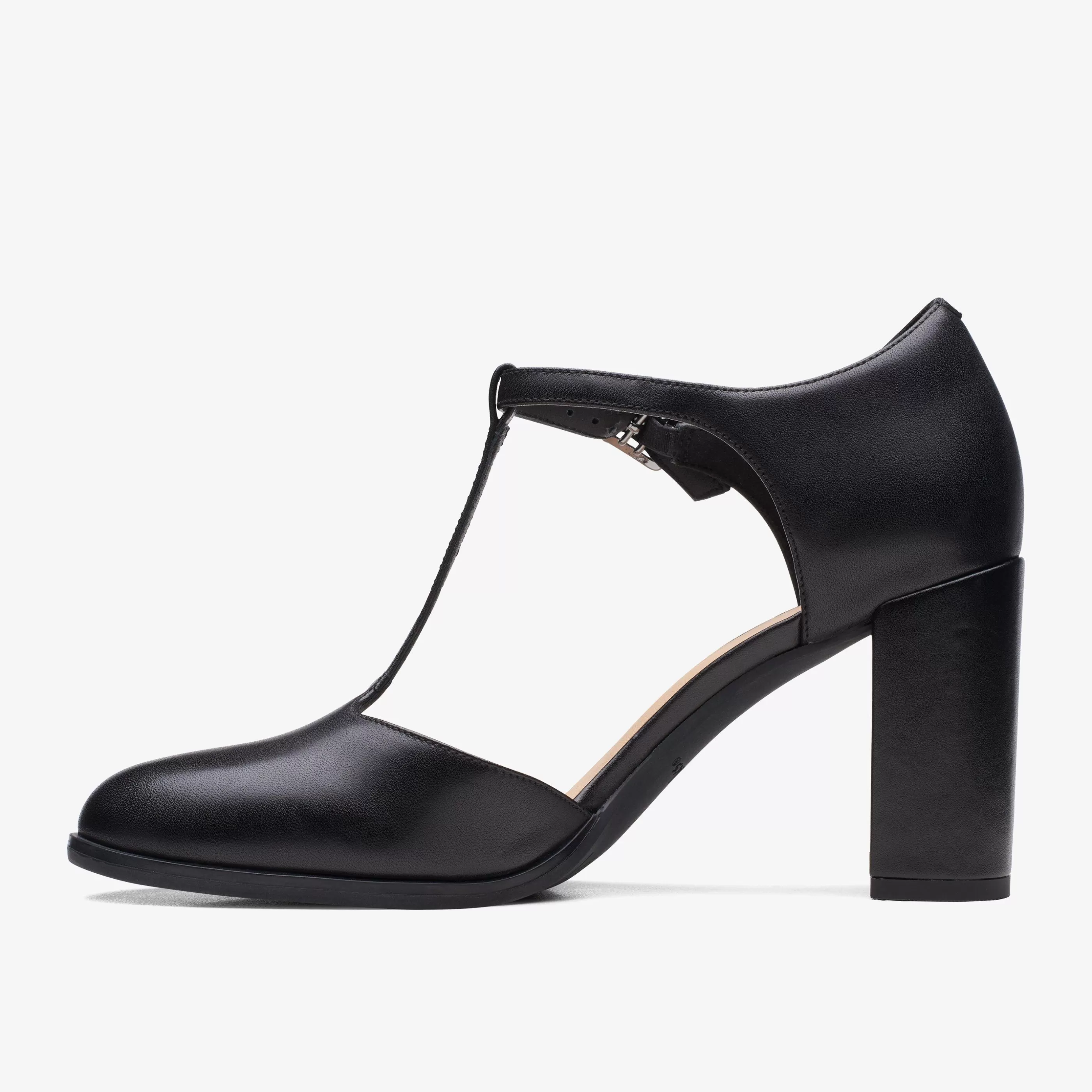 Outlet Freva 85 Bar Black Leather Women Dress Shoes | Heels & Pumps